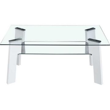 Table basse Durello verre blanc 110x60