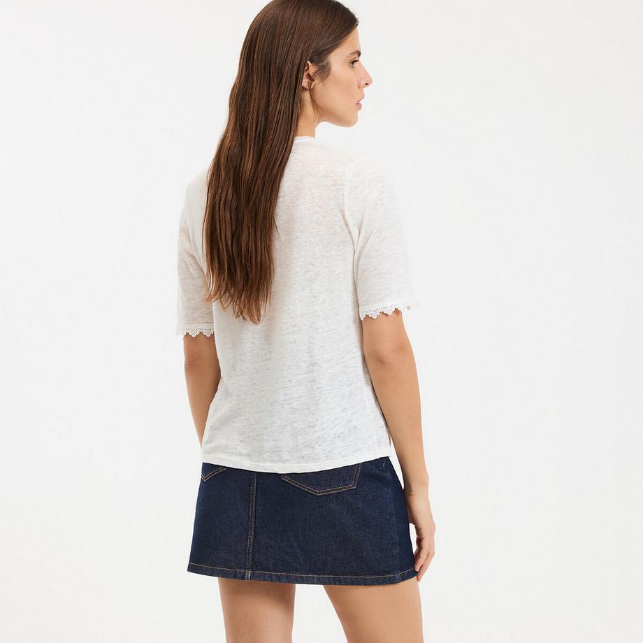 La Redoute Collections Camicia di lino con maniche corte  