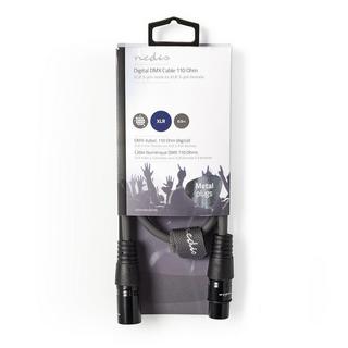 Nedis  Câble adaptateur DMX | XLR 3 broches mâle | XLR 3 broches femelle | Nickelé | 0,50 m | Rond | PVC | Gris foncé | Gaine en carton 