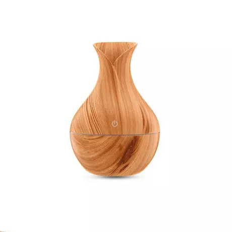 eStore Vasenförmiger Luftbefeuchter mit Holzmuster - Helles Holz  