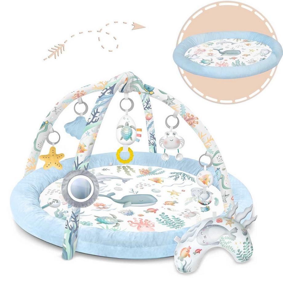 B2X Tapis bébé interactif Océan

⭐⭐⭐⭐⭐ pour le design et le confort

CARACTÉRISTIQUES PRINCIPALES :

- 7 jouets multifonctionnels
- Oreiller dédié à la position du ventre
- Rapide et facile à plier
- Longue durée d'utilisation grâce aux cadres amovib  