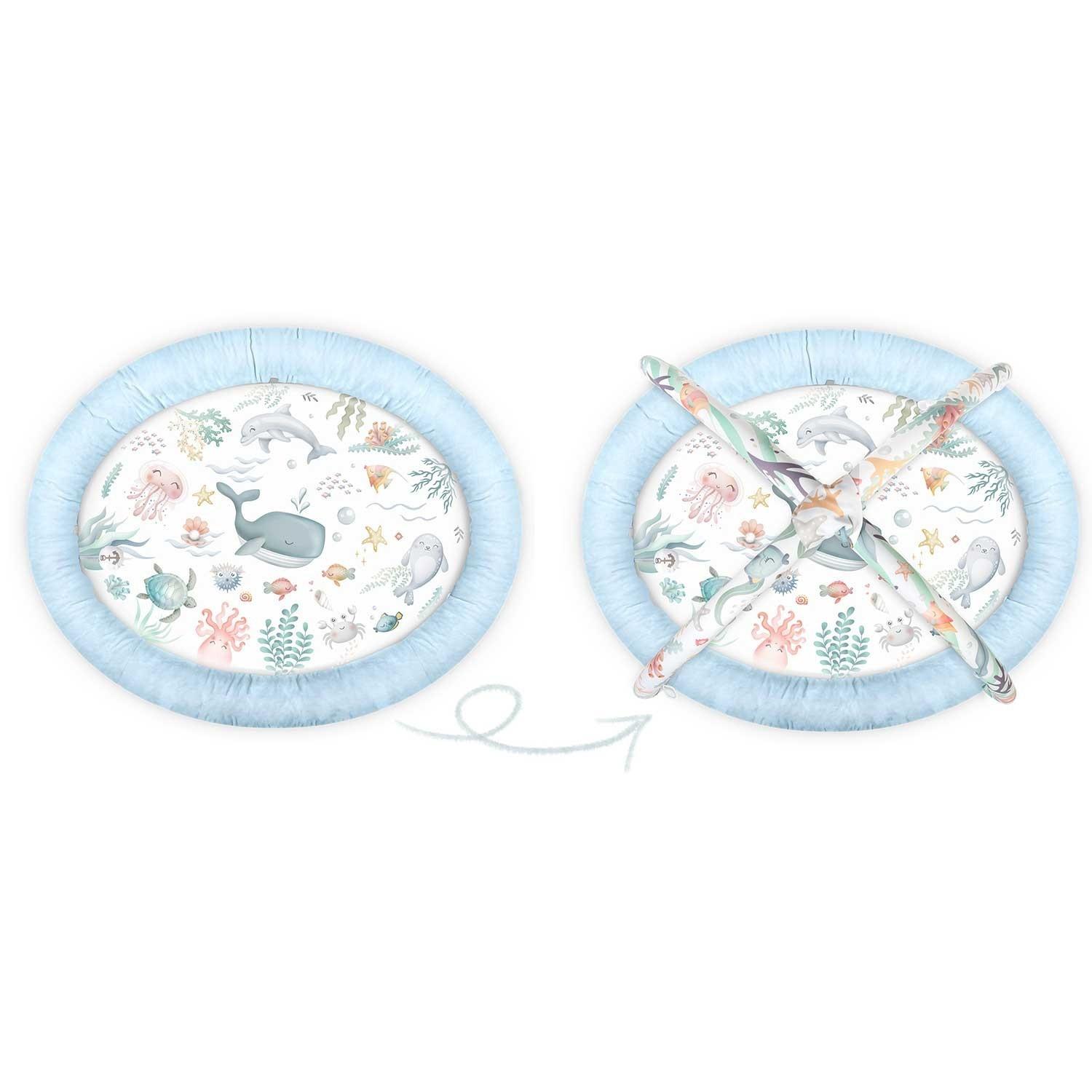 B2X Interaktive Babymatte Ocean

⭐⭐⭐⭐⭐ für Design und Komfort

HAUPTMERKMALE:

- 7 multifunktionale Spielzeuge
- Spezielles Kissen für die Bauchlage
- Schnell und einfach zusammenklappbar
- Lange Nutzungsdauer durch abnehmbare Rahmen
- Weicher, leic  