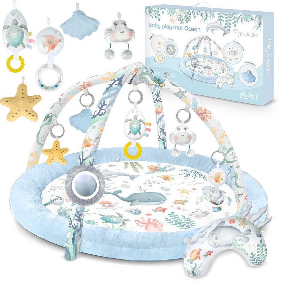 Interaktive Babymatte Ocean

⭐⭐⭐⭐⭐ für Design und Komfort

HAUPTMERKMALE:

- 7 multifunktionale Spielzeuge
- Spezielles Kissen für die Bauchlage
- Schnell und einfach zusammenklappbar
- Lange Nutzungsdauer durch abnehmbare Rahmen
- Weicher, leic