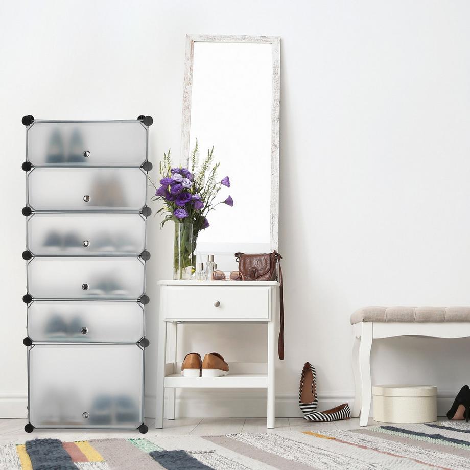 B2X Schuhregal aus Kunststoff mit 6 Fächern  