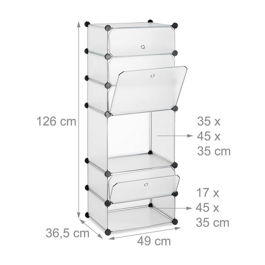B2X Schuhregal aus Kunststoff mit 6 Fächern  