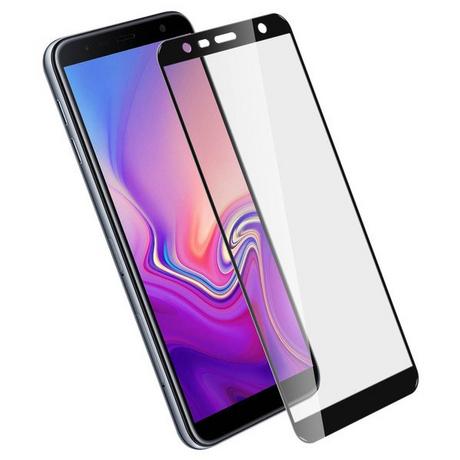 Avizar  Verre trempé contour Noir Galaxy J6 Plus 