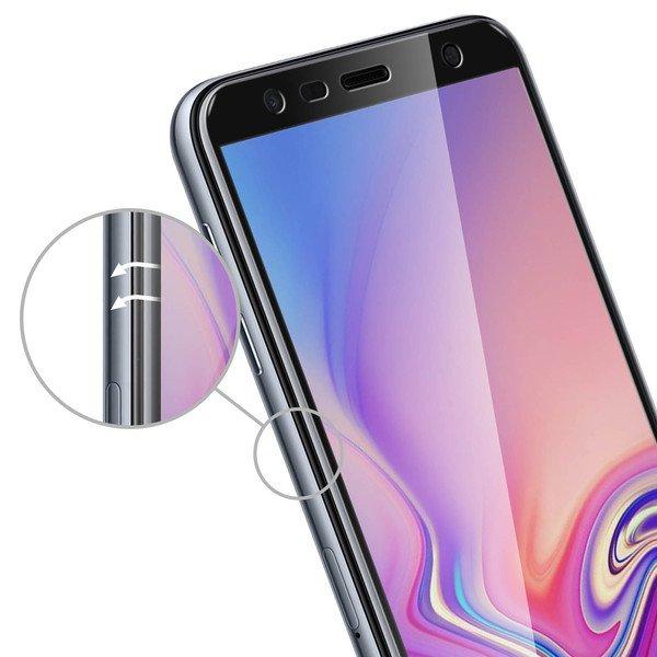 Avizar  Verre trempé contour Noir Galaxy J6 Plus 