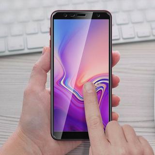 Avizar  Verre trempé contour Noir Galaxy J6 Plus 