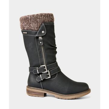 Langee Stiefel mit Riemen und Reißverschluss