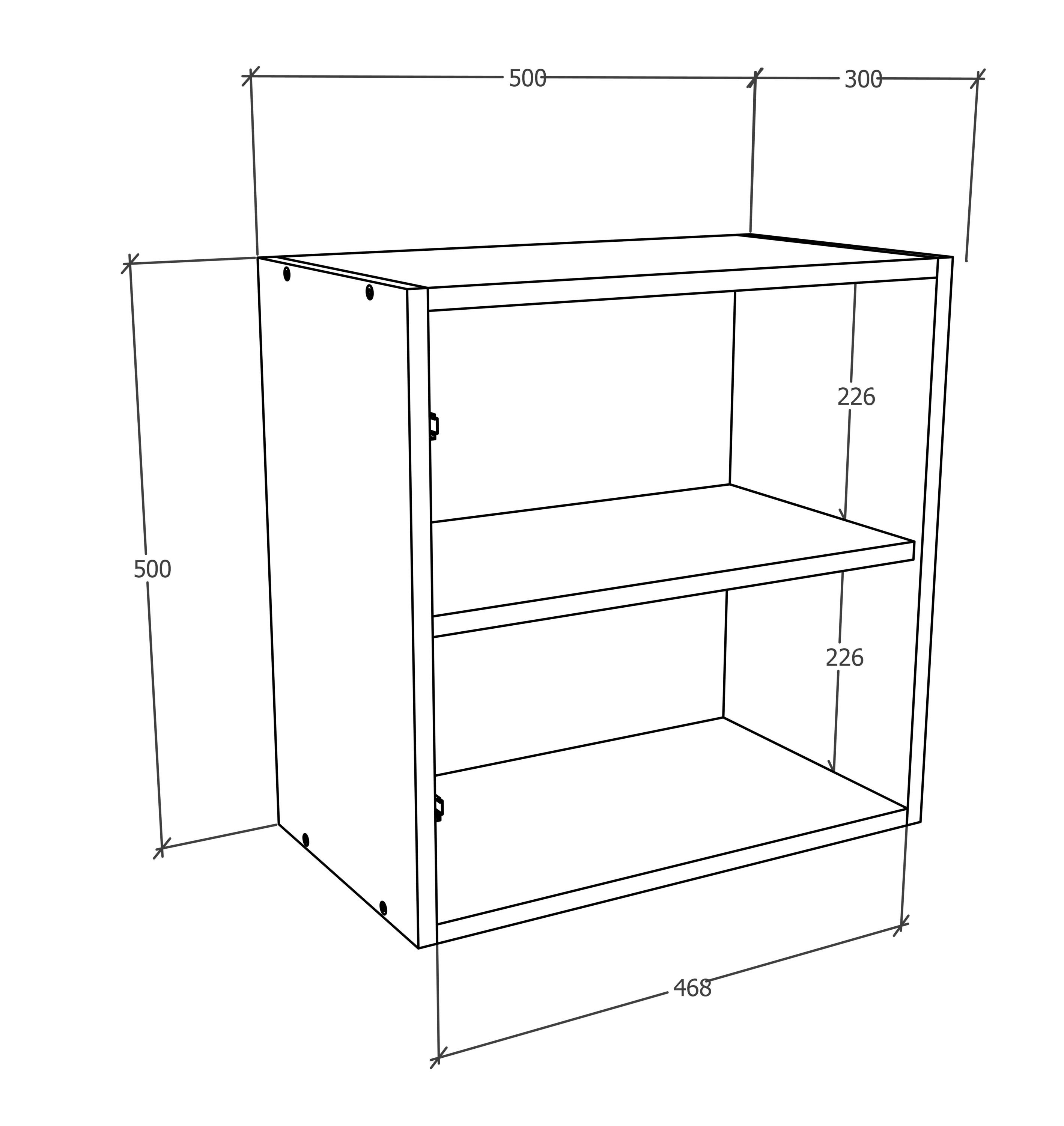 VCM Holzregal hängend | platzsparendes Regal | Maße: H. 50 x B. 50 x T. 30 cm | Elegantes Regal hängend | Aufbewahrungsregal | Bücherregal | Wandboard -  