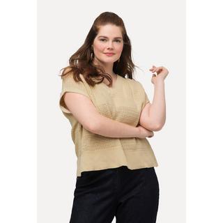 Ulla Popken Pull sans manches en maille col en V  