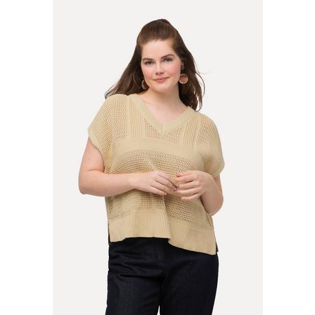 Ulla Popken Pull sans manches en maille col en V  