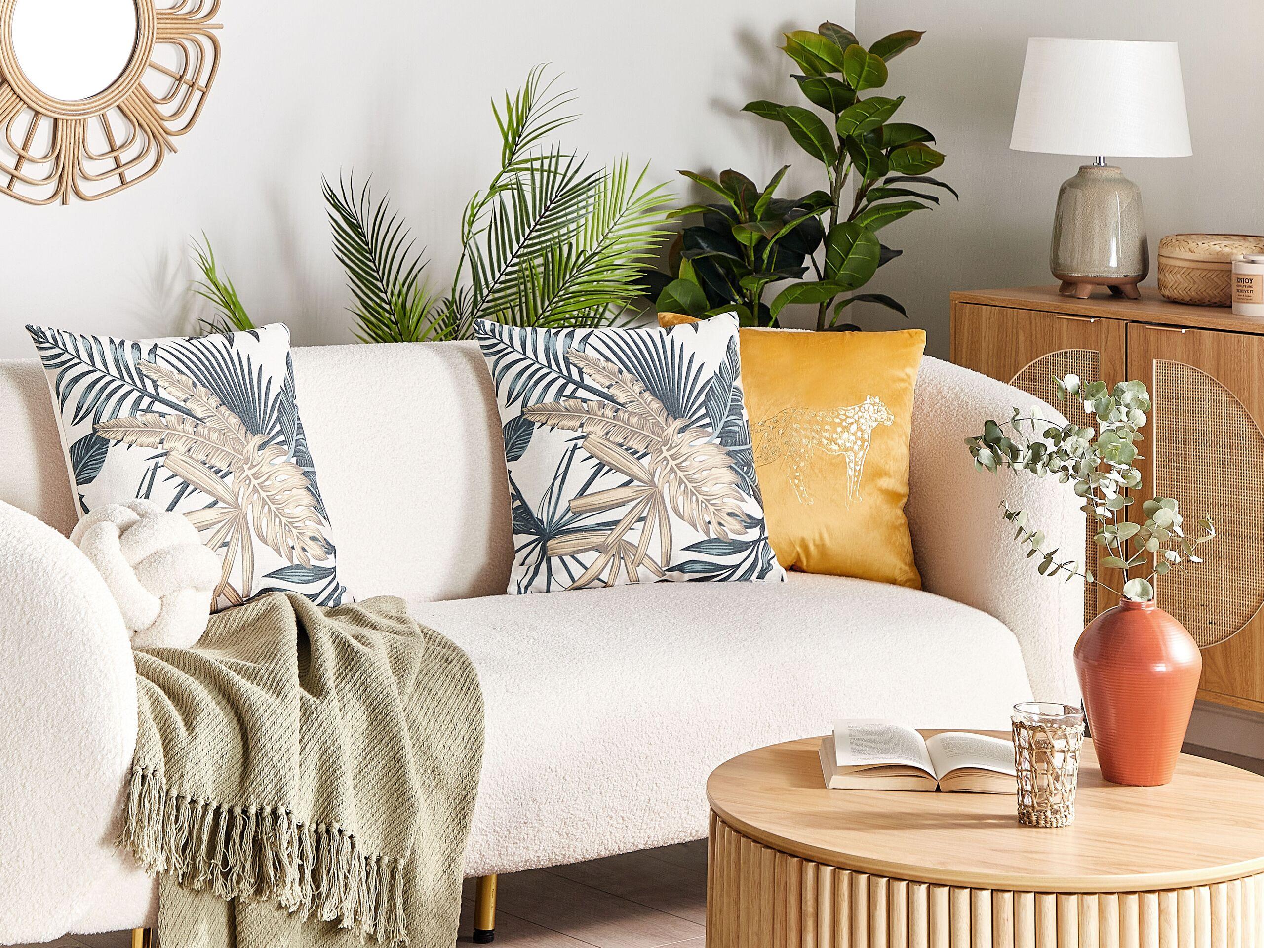 Beliani Dekokissen 2er Set aus Polyester Modern TAGETES  