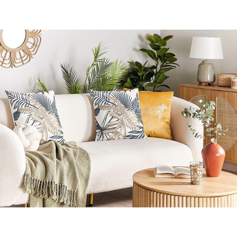 Beliani Lot de 2 coussins décoratifs en Polyester Moderne TAGETES  