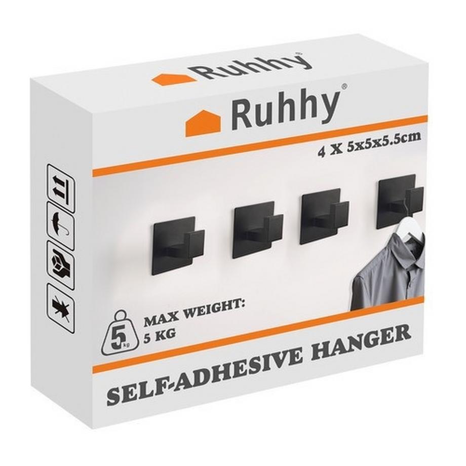 Ruhhy Cintre autocollant - lot de 4 Ruhhy 24649  