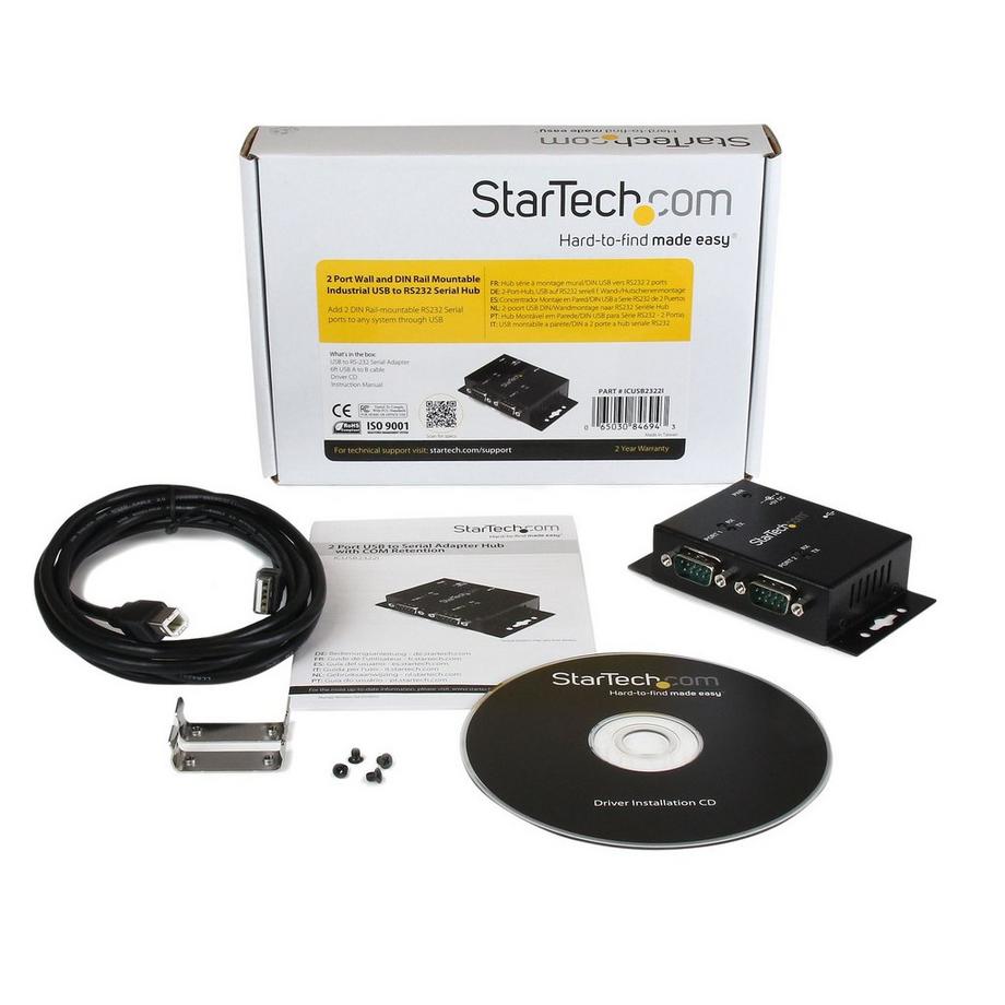 STARTECH.COM  2 Port USB auf Seriell RS232 Adapter - USB / DB9 Hub Wandmontagefähig 
