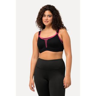 Ulla Popken  Soutien-gorge de sport, sans armatures. En microfibre avec empiècement en maille. Bonnet C - D 