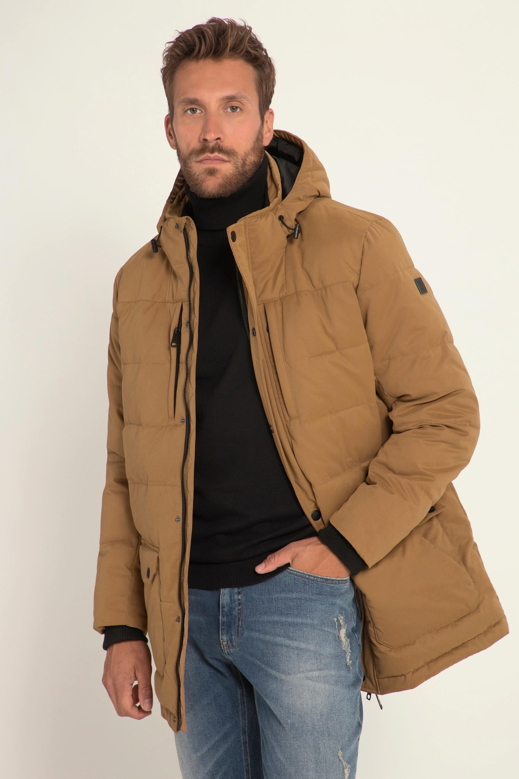 JP1880  Parka trapuntato per l'outdoor con cappuccio e zip a doppio cursore 