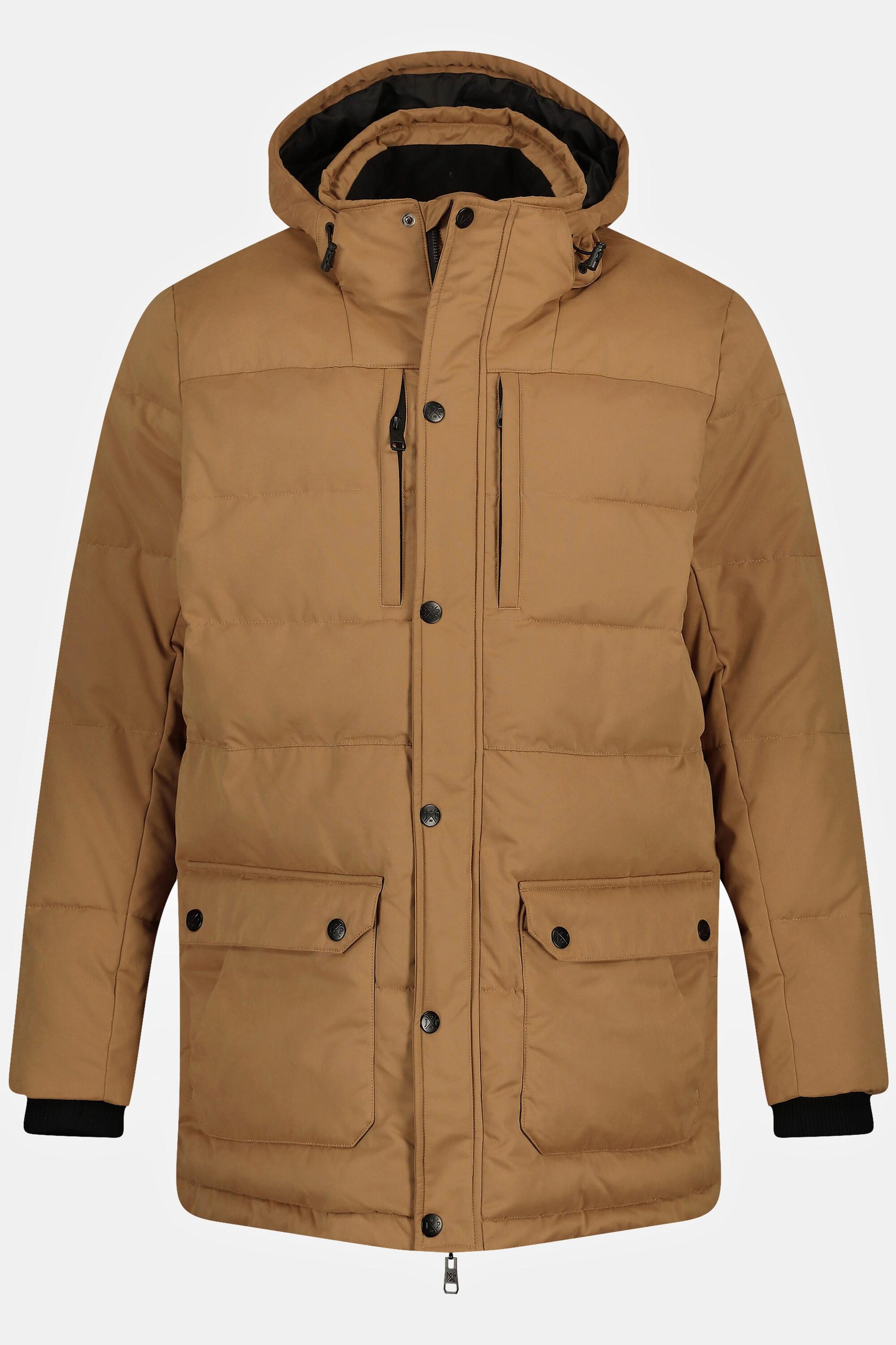 JP1880  Parka trapuntato per l'outdoor con cappuccio e zip a doppio cursore 