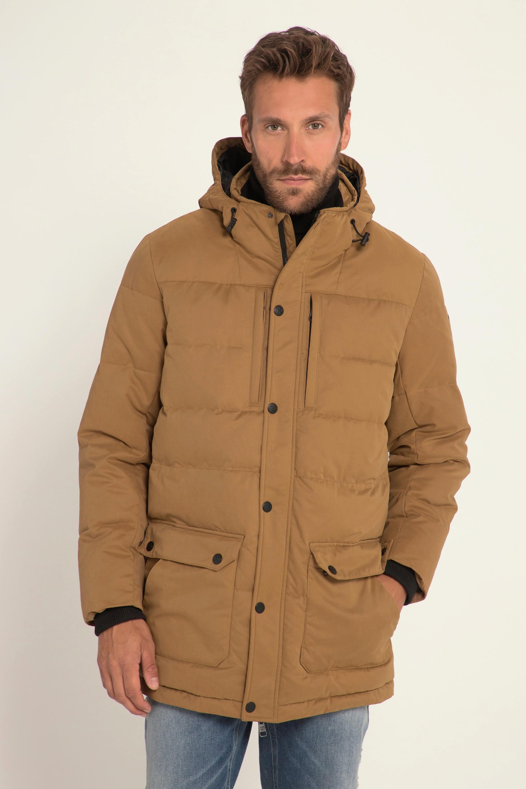 JP1880  Parka trapuntato per l'outdoor con cappuccio e zip a doppio cursore 