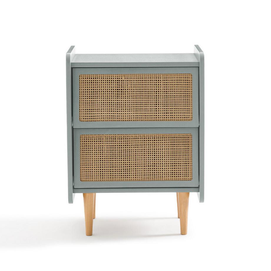 La Redoute Intérieurs Nachttisch mit 2 Schubladen aus Rohrgeflecht  