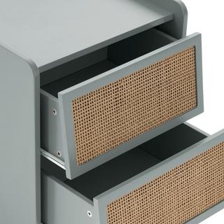 La Redoute Intérieurs Nachttisch mit 2 Schubladen aus Rohrgeflecht  