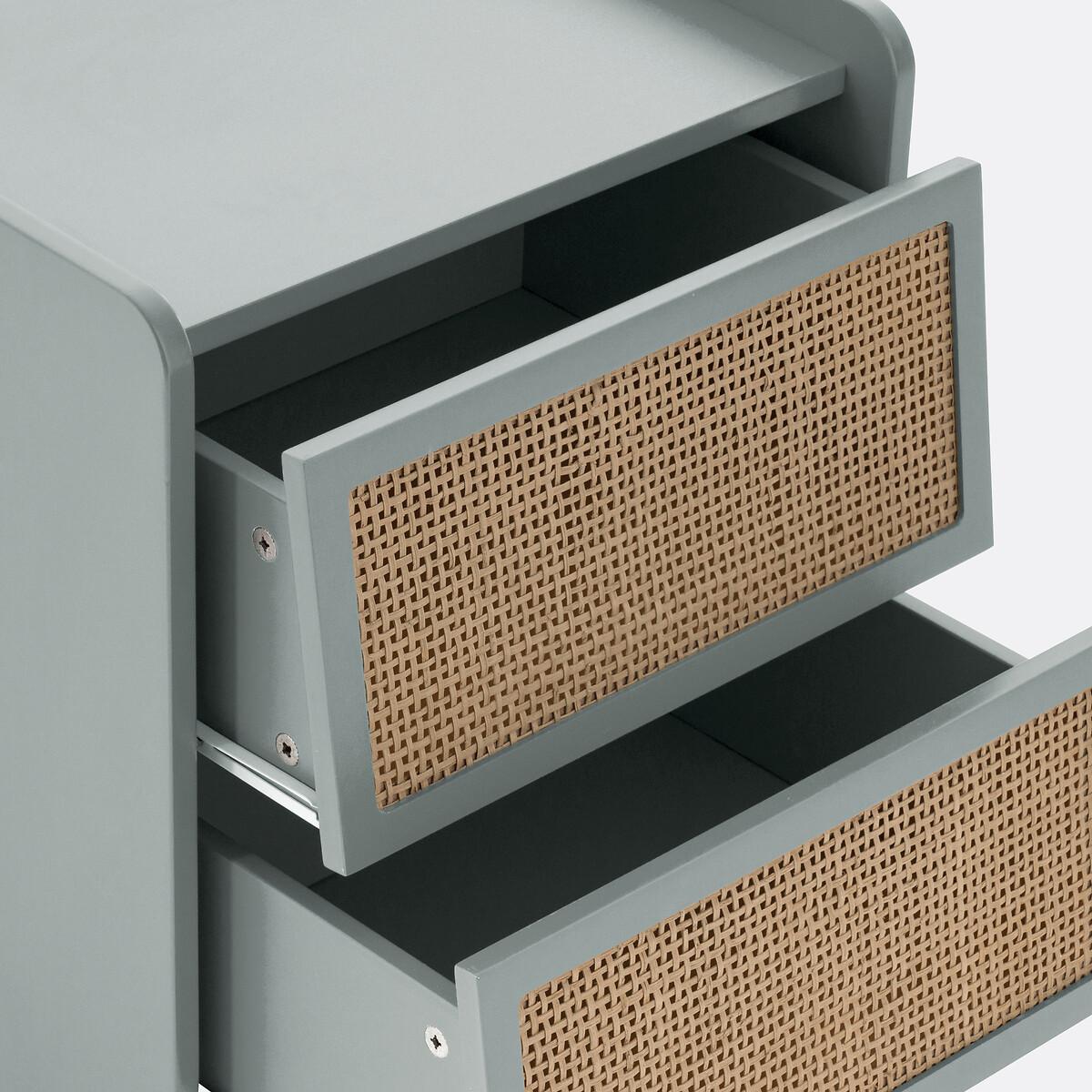 La Redoute Intérieurs Nachttisch mit 2 Schubladen aus Rohrgeflecht  