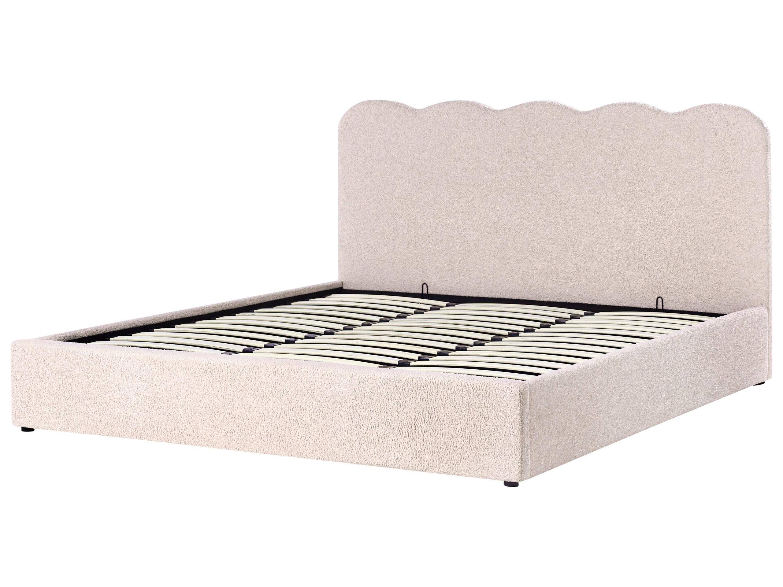 Beliani Letto contenitore en Bouclé Moderno NANTERRE  