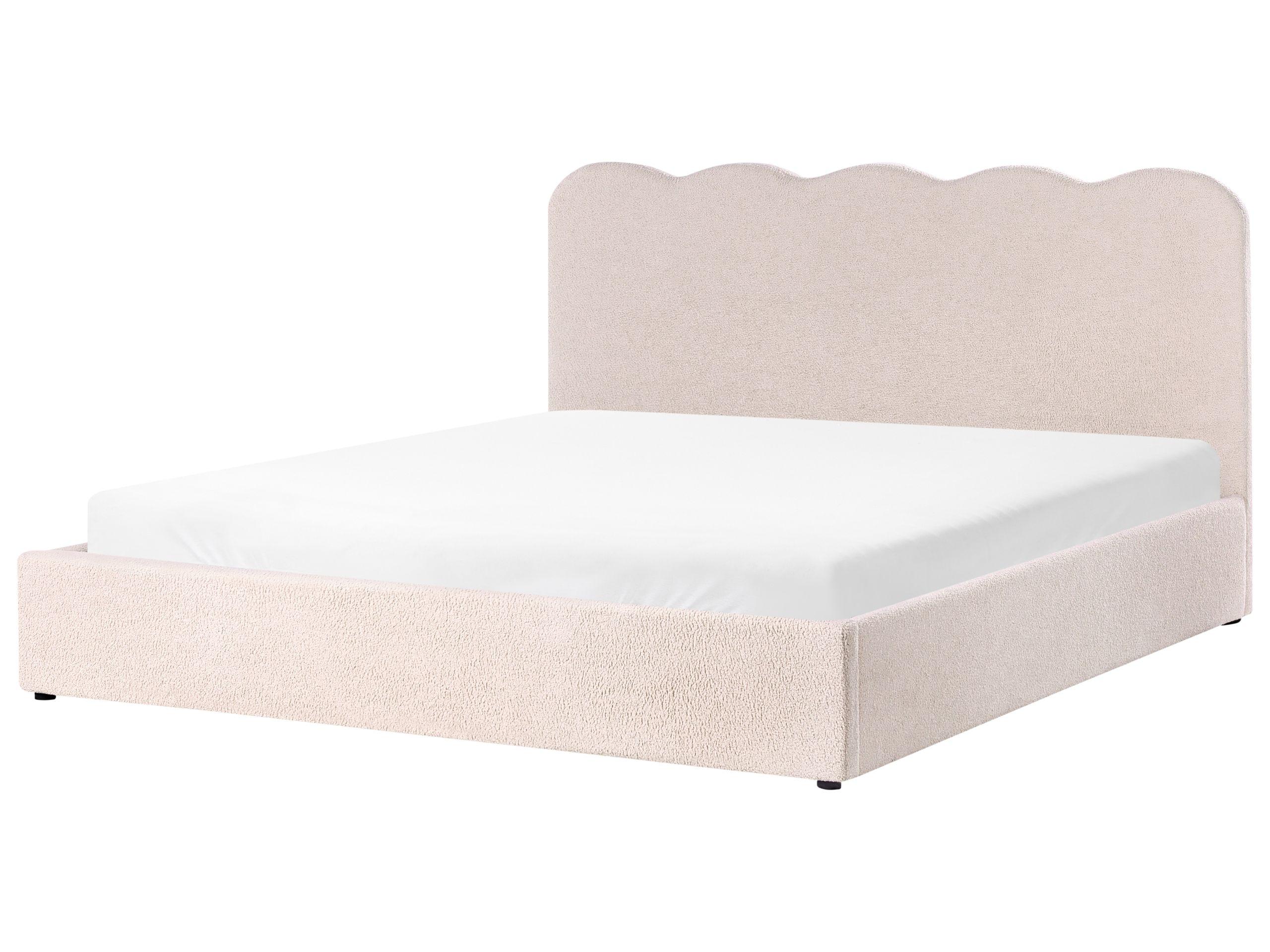 Beliani Letto contenitore en Bouclé Moderno NANTERRE  