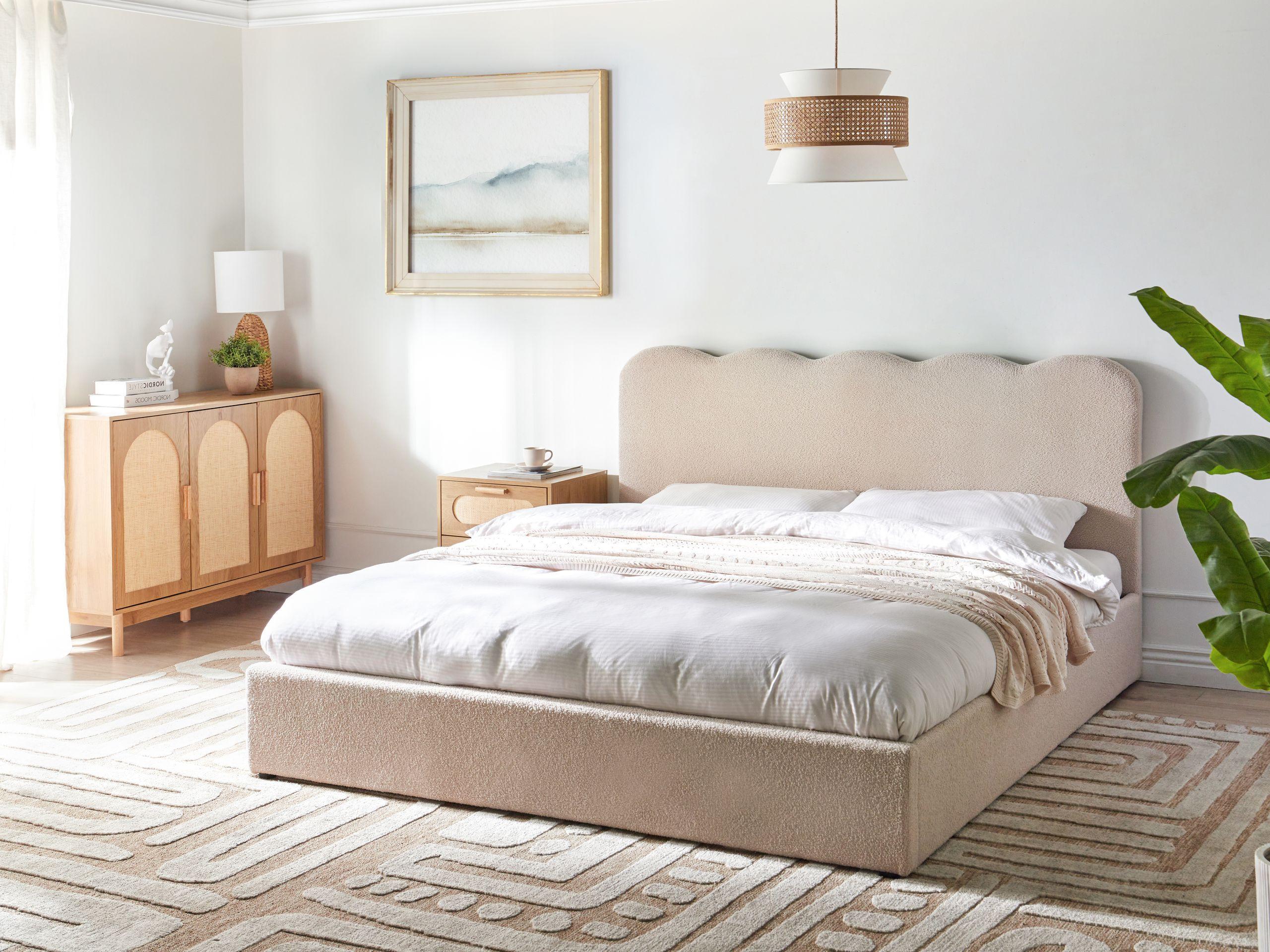 Beliani Letto contenitore en Bouclé Moderno NANTERRE  