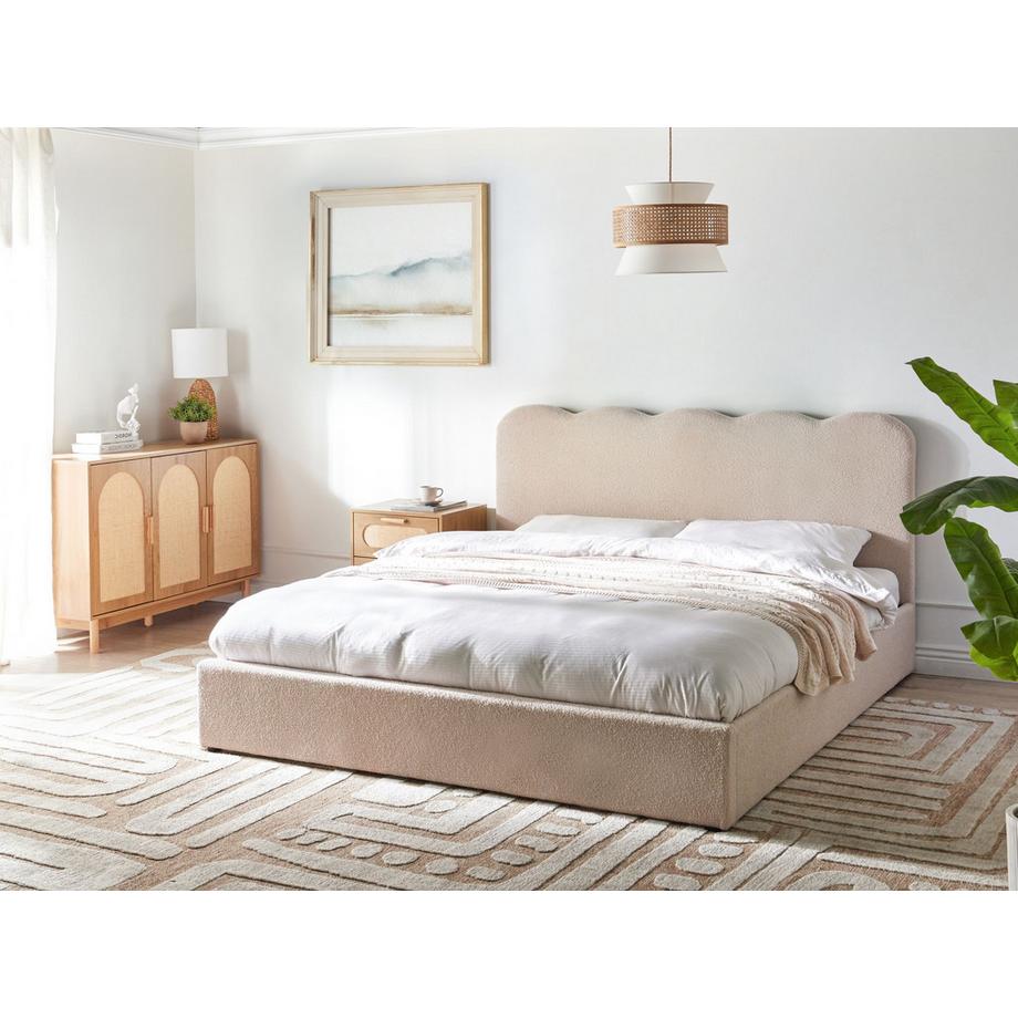 Beliani Letto contenitore en Bouclé  NANTERRE  