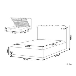 Beliani Letto contenitore en Bouclé Moderno NANTERRE  