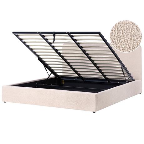 Beliani Letto contenitore en Bouclé Moderno NANTERRE  