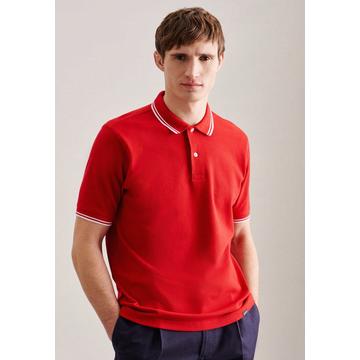 Polo-Shirt Gerader Schnitt (Normal-Fit) Fit Kurzarm Uni
