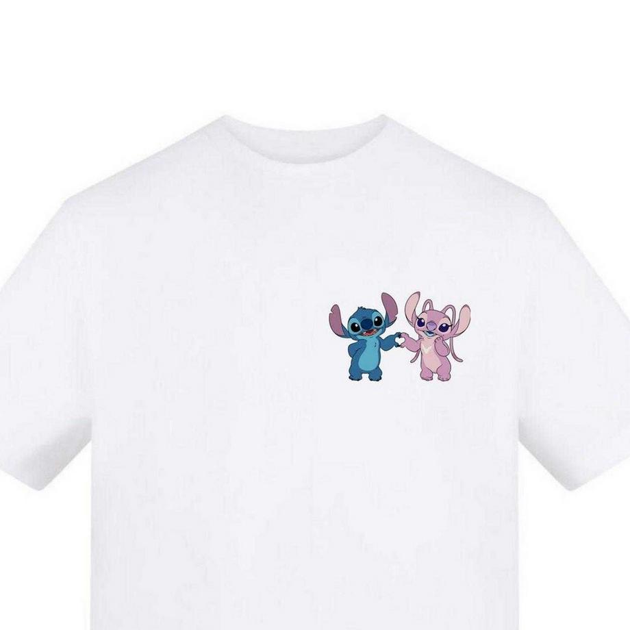 Lilo & Stitch T-Shirt Saint Valentin avec Motif Stitch et Angel  