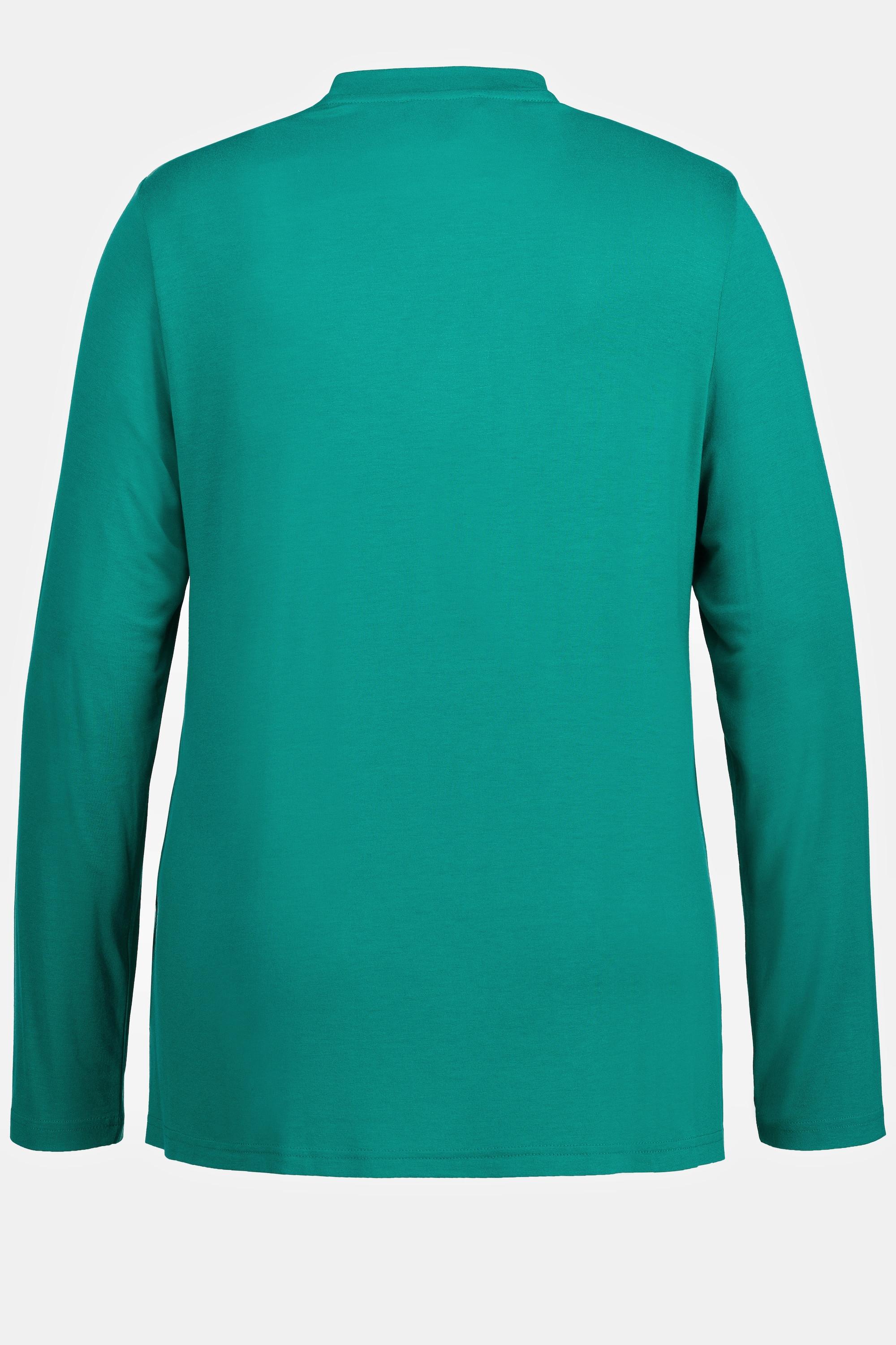 Ulla Popken T-shirt Maniche Lunghe Collo Alto Cut-Out Classic  