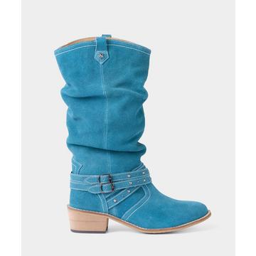 Western-Wildleder-Slouch-Stiefel