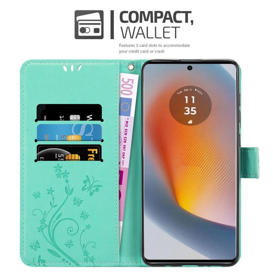 Cadorabo  Coque pour Motorola Moto Edge 50 Fusion fleurs etui 
