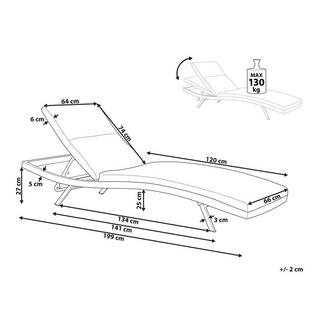 Beliani Transat avec coussin en Aluminium Moderne AMELIA  