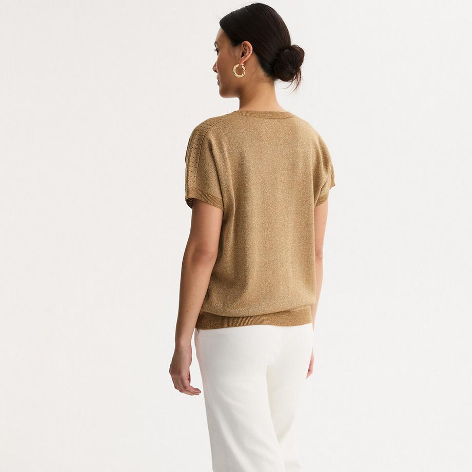La Redoute Collections Pullover Scollo a V Maniche Corte Maglia Fine Iridata  