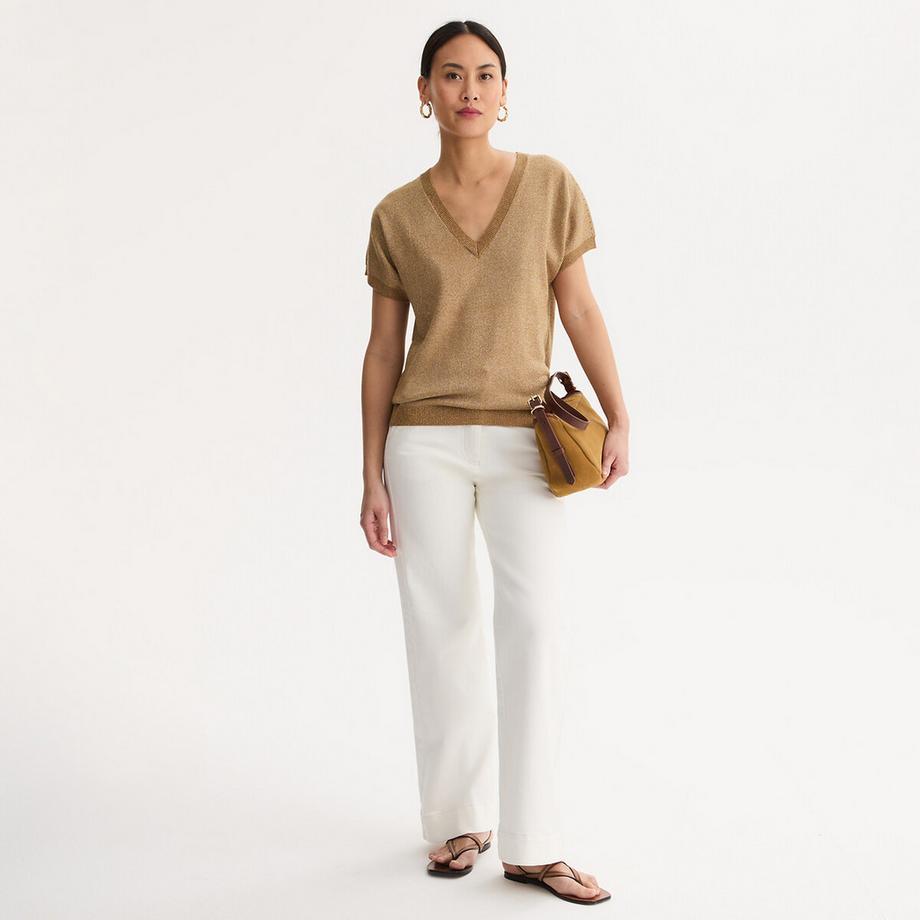 La Redoute Collections Pullover Scollo a V Maniche Corte Maglia Fine Iridata  