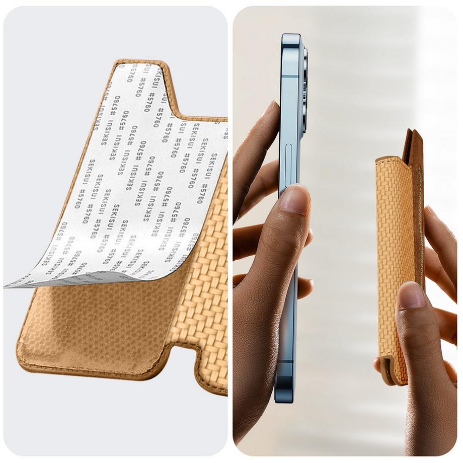 Avizar  Portefeuille Adhésif Effet Carbone Doré 