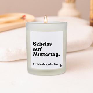 CandleHand Bougie Parfumée Woody Scheiss auf Muttertag. Ich liebe dich jeden Tag.  