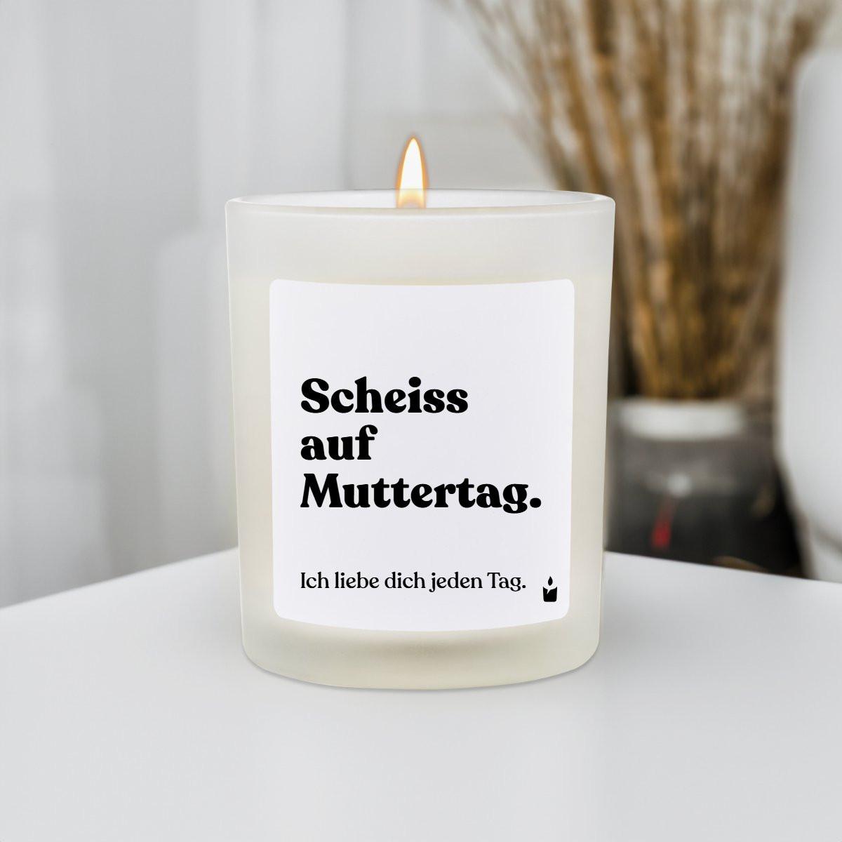 CandleHand Bougie Parfumée Woody Scheiss auf Muttertag. Ich liebe dich jeden Tag.  