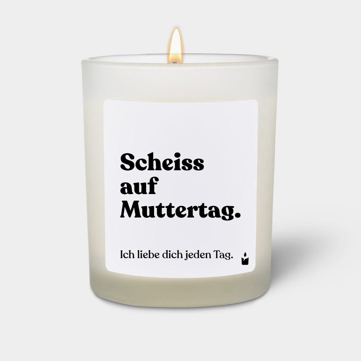 CandleHand Bougie Parfumée Woody Scheiss auf Muttertag. Ich liebe dich jeden Tag.  
