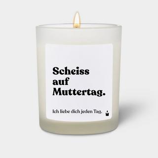 CandleHand Bougie Parfumée Woody Scheiss auf Muttertag. Ich liebe dich jeden Tag.  