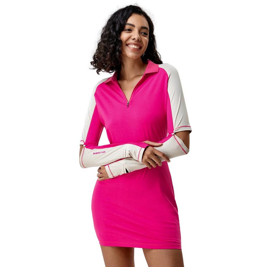 Mini abito a maniche lunghe e corte con mezza zip a due vie