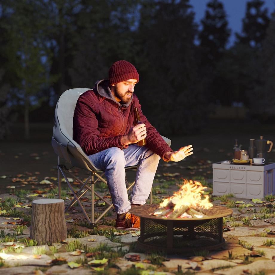 Northio  Faltstuhl faltbar Campingstuhl mit Seitentasche Tragetasche gepolstert Outdoor Klappstuhl bis 120kg belastbar robust leicht Angelstuhl Gartenstuhl für Garten Camping Strand Aosom 