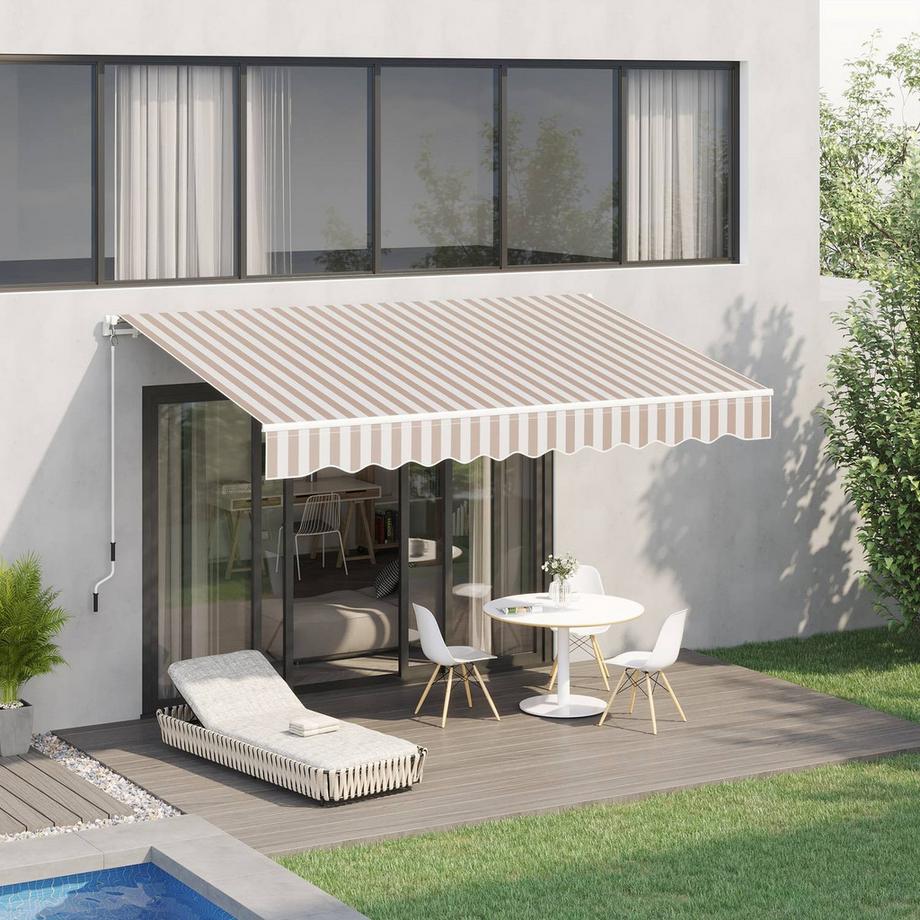 Northio Tenda Da Sole Con Manovella 3 X 2,5 M Tenda A Bracci Estensibili, Protezione Solare, Montaggio A Parete, Balcone, Montagne In Alluminio  