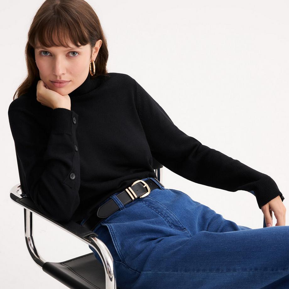 Feinstrick-Rollkragenpullover